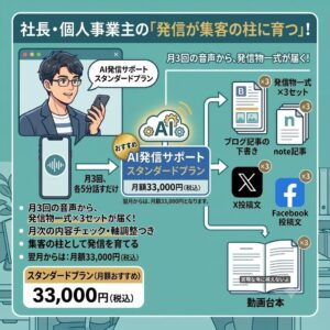 AI発信サポート スタンダードプラン(月額)【おすすめ】